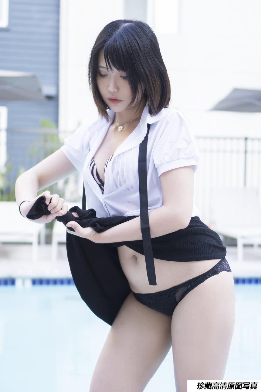 Coser Hana Bunny – Wet Shirt Casual [9P/90MB]-绅士图