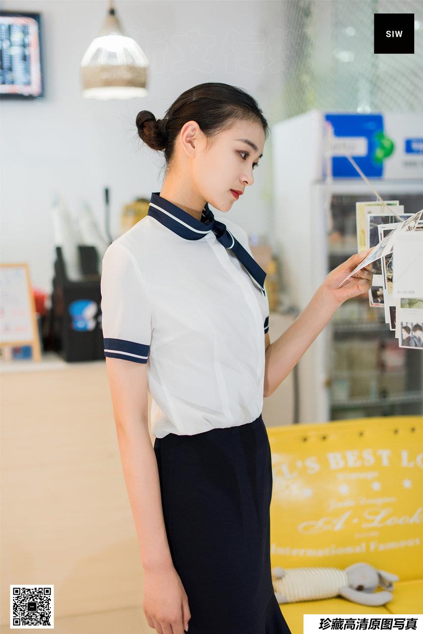 SIW斯文传媒 029 春夏空乘白衫蓝裙制服套装 - 嘉慧 [61P-195M]